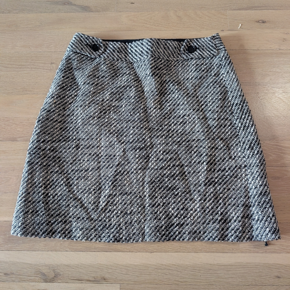 LOFT Black and White Mini Skirt